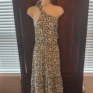 Elegant One-Shoulder Floral Dress